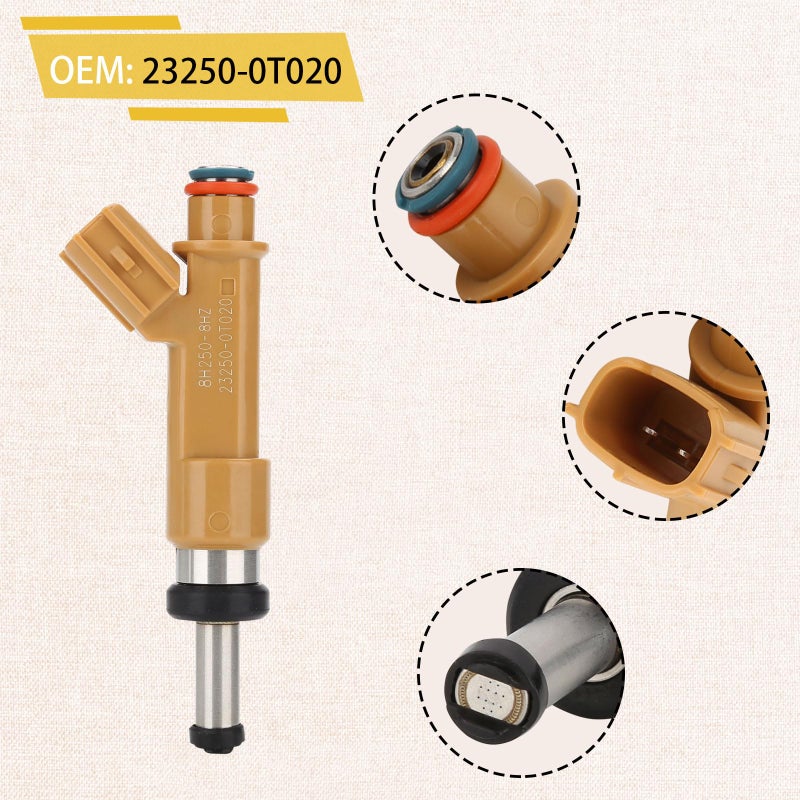 23250-0T020 حاقن الوقود عالي الأداء متوافق مع/تويوتا كورولا 1.8L 2009-2018 ماتريكس 1.8L 2009-2013 متوافق مع/Scion xD 1.8L 2008 2009 |12 فتحة| |مجموعة من 4| استبدال # 23209-09140 - Image 4